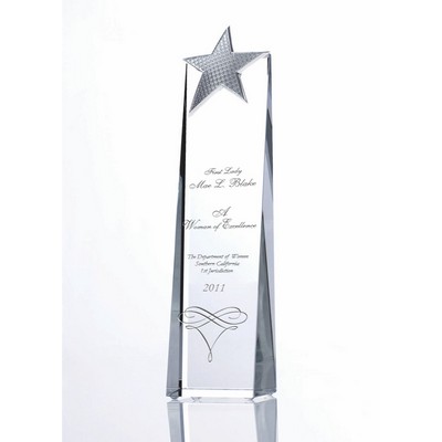 Platinum Star Optic Crystal Award (2¾"x9¼")