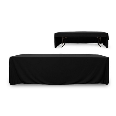 8' Premium PolyKnit™ Blank 3-Sided Open Back Throw Style Table Cover (96"x30"x29")