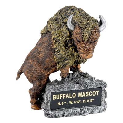 Buffalo Mascot Trophy w/Engraving Plate