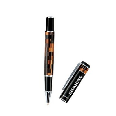 Checkered Roller Ball Pen w/ Resin Barrel