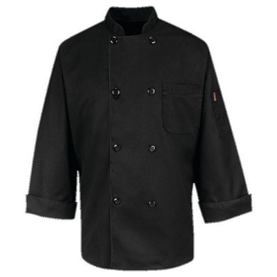 Red Kap™ Chef Designs Chef Coat w/Eight Pearl Buttons - Black