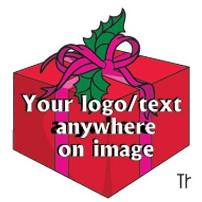 Christmas Gift Box Round Metal Photo Magnet (2 1/2")