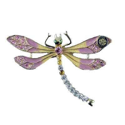 Jeweled Metal Dragonfly Pin