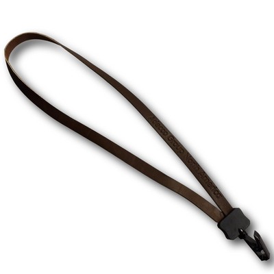 Custom Genuine Leather Lanyard w/ Swivel Clip (Debossed/ 1 Side)