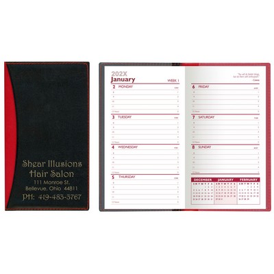 Soft Cover 2 Tone Vinyl Geneva Series Weekly Planner w/o Map / 1 Color