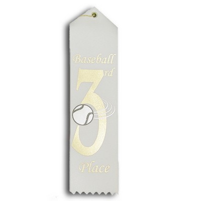 Stock Baseball Event Ribbon - 3rd Place