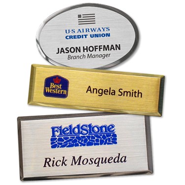 Executive Metal Oval Name Tag w/ Beveled Edge (2.75"x1.5")