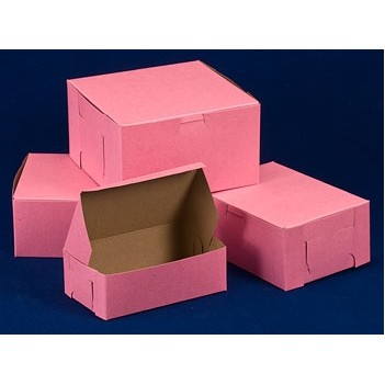 Pink Lock Corner Cake Bakery Box (7"x5"x3")