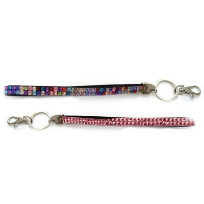 8" Rhinestone Bling Strap W/ Key Ring