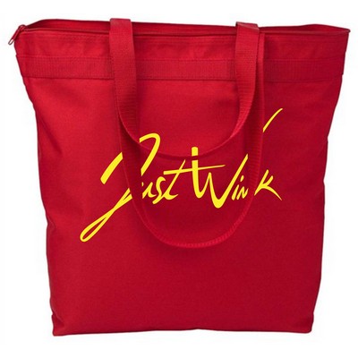 Large Tote Bag w/ Zipper - Red