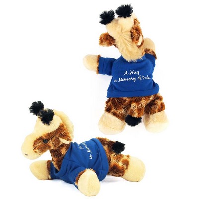 8" Gigi Giraffe Stuffed Animal w/T-shirt & One Color Imprint