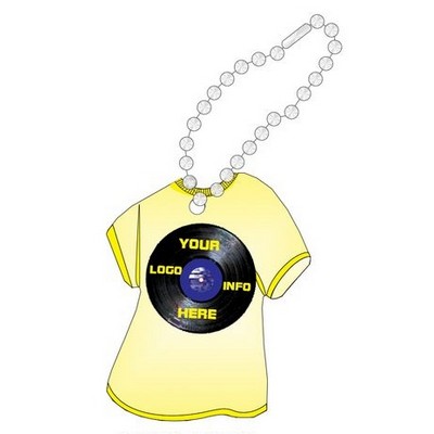 33 RPM LP/Album Promotional Line T-Shirt Keychain w/ Black Back (4 Square Inch)