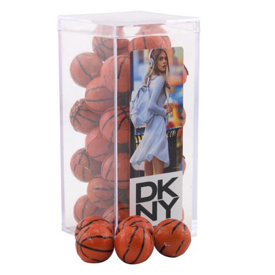 Acrylic Box w/Chocolate Basketballs