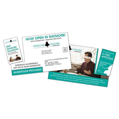 Laminated Card with Detachable Vertical Business Card - 14 pt.