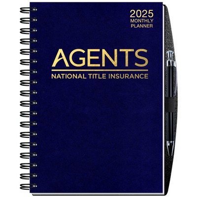 Time Managers Calendar w/Pen Safe Back Cover & Pen (7" x 10")