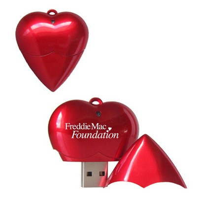 1GB Heart Shape USB Flash Drive w/Removable Cap