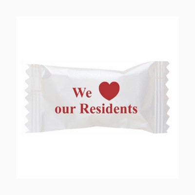 Pastel Buttermints In A "We Love Our Residents" Wrapper