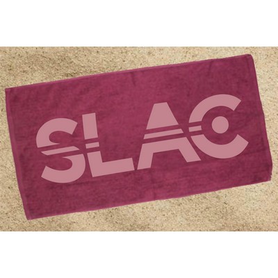 Velour Beach Towel 30X60 - Maroon (IMPRINTED)