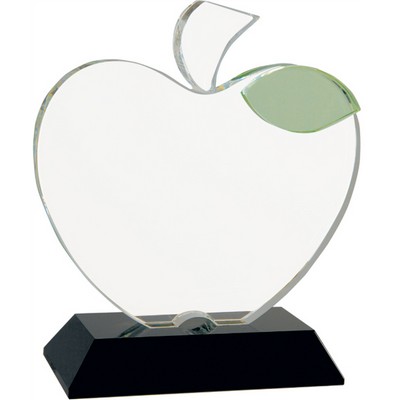 Crystal Apple On Black Crystal Base