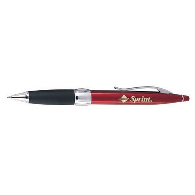 Rubberized Grip Ball Point Pen w/ Pocket Clip