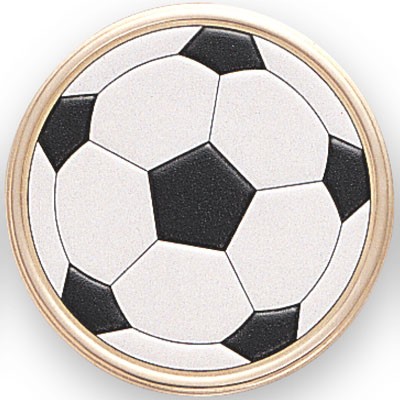 2" Soccerball Embossed Litho Printed Medallion Insert Disc