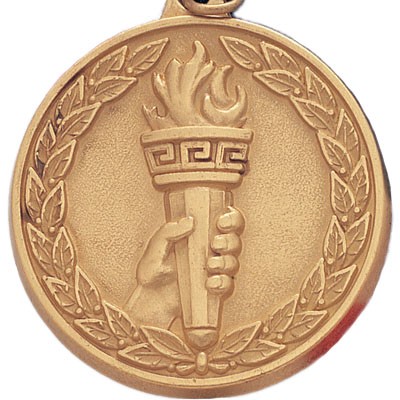 2" Q Series Handheld Torch w/Wreath Award Medal