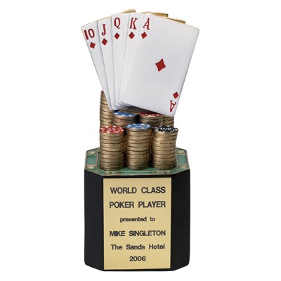 8" Painted Resin Poker Trophy