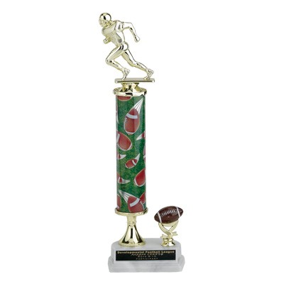 16" Single Column Football Trophy w/Football & Figure