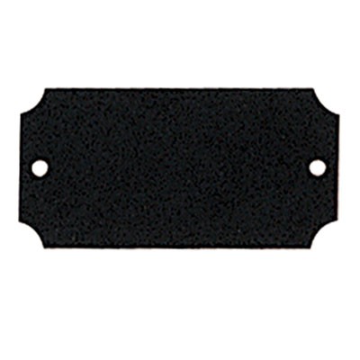 Black Brass Steel Plate w/Notched Corners & 2 Holes (2½" x 1¼")