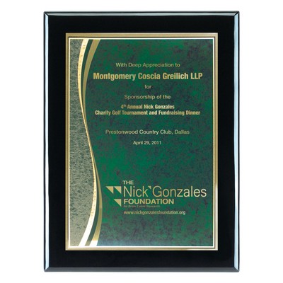 Plaque - 8"x10" Wall Plaque w/ Green Wave Marble Plate (6"x8")