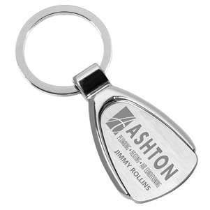 "Droplet" Economy Laser Engraved Metal Key Holder (Overseas)