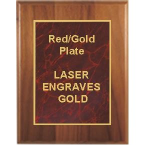 Cherry Plaque 9" x 12" - Red/Gold 7" x 10" Marbelized Plate