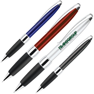 Metallic Twist Action Ballpoint Pen w/ Ultra Soft Rubber Grip