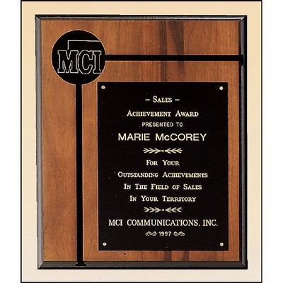 Walnut Plaque w/Corner Brass Plate (10" x 12")