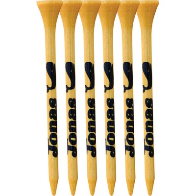 6 Pack of Bamboo Golf Tees 3-1/4"