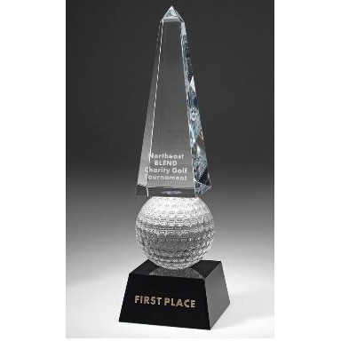 Small Optical Crystal Monumental Obelisk/Golf Award