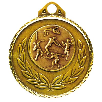 Stock Diamond Wreath 2" Medal -Track & Field Male