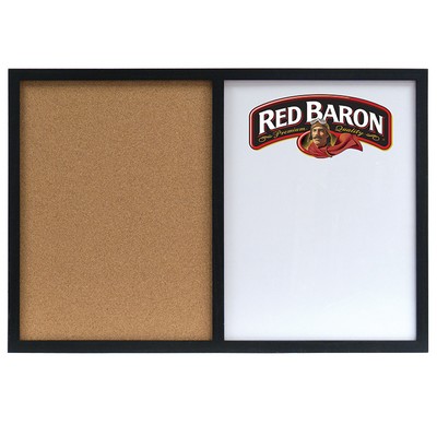 Oak Frame Wall Combination Board - 24x36 [Cork/Chalk/Wet-Erase]