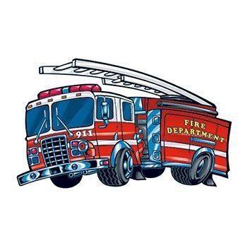 Fire Engine Stock Temporary Tattoo