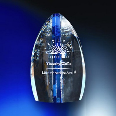 9" Solitude Crystal Award w/Blue Accent