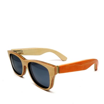 Recycled Sycamore Skateboard Sunglasses - Handmade in USA