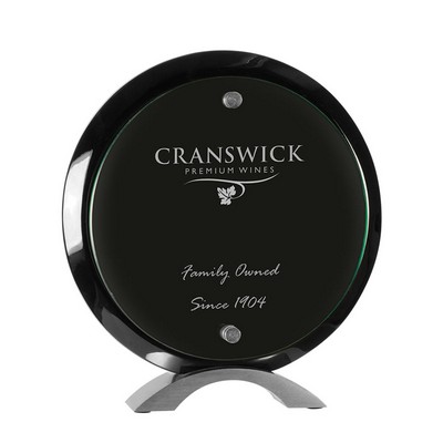 8½" Round Black Piano Finish Acrylic Standup Award