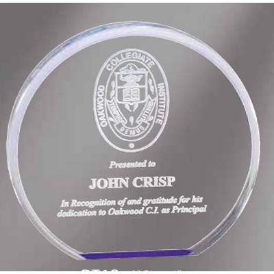 Medium Blue Acrylic Circle Mirror Award