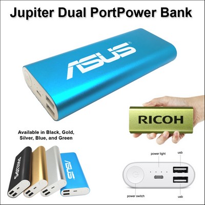 Jupiter Dual Port Power Bank 8000 mAh - Blue