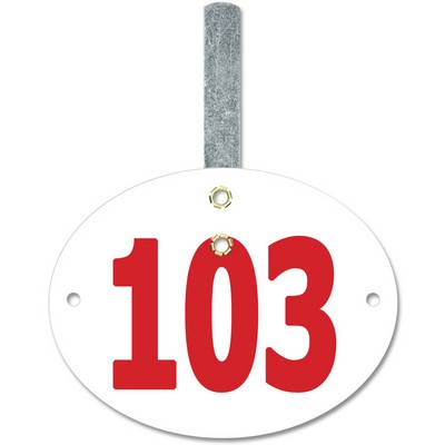 Stock Indurotec™ Oval Exhibitor Numbers w/ Hook (4-3/8"x 3-3/8")