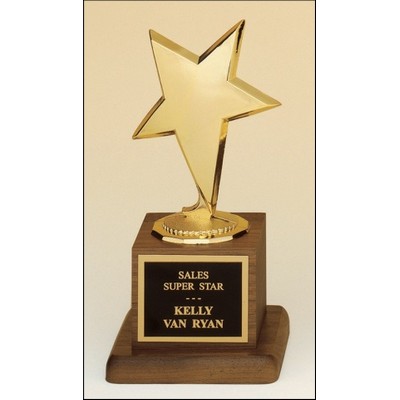 Goldstone Modern Star Award w/Walnut Base