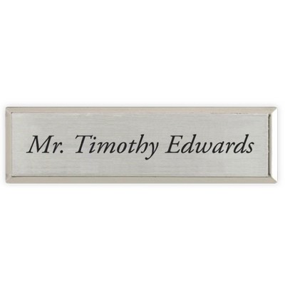 Engraved Metallic Name Badge - Silver, 3" x 1", Pocket