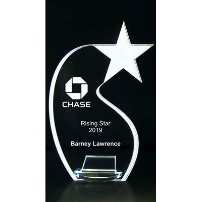 VALUE LINE! Acrylic Engraved Award - 6" Shooting Star - Key Base