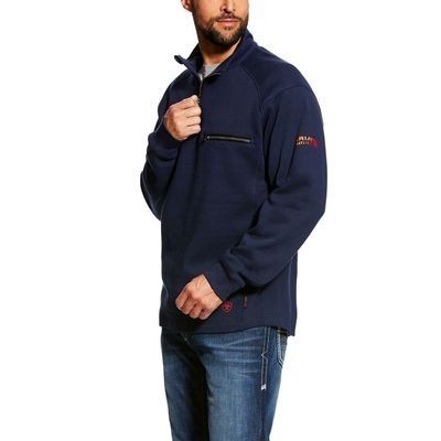 FR Rev ¼ Zip Top Long Sleeve Navy Pullover