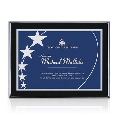 Oakleigh/Gemini Plaque - Black/Blue 10½"x13"